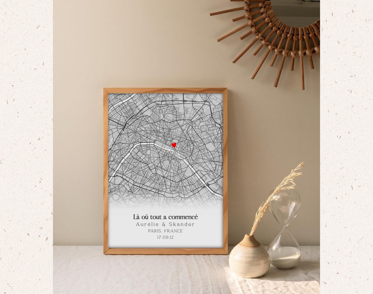 Affiche couple personnalisée avec lieu de rencontre. Affiche - Etsy France