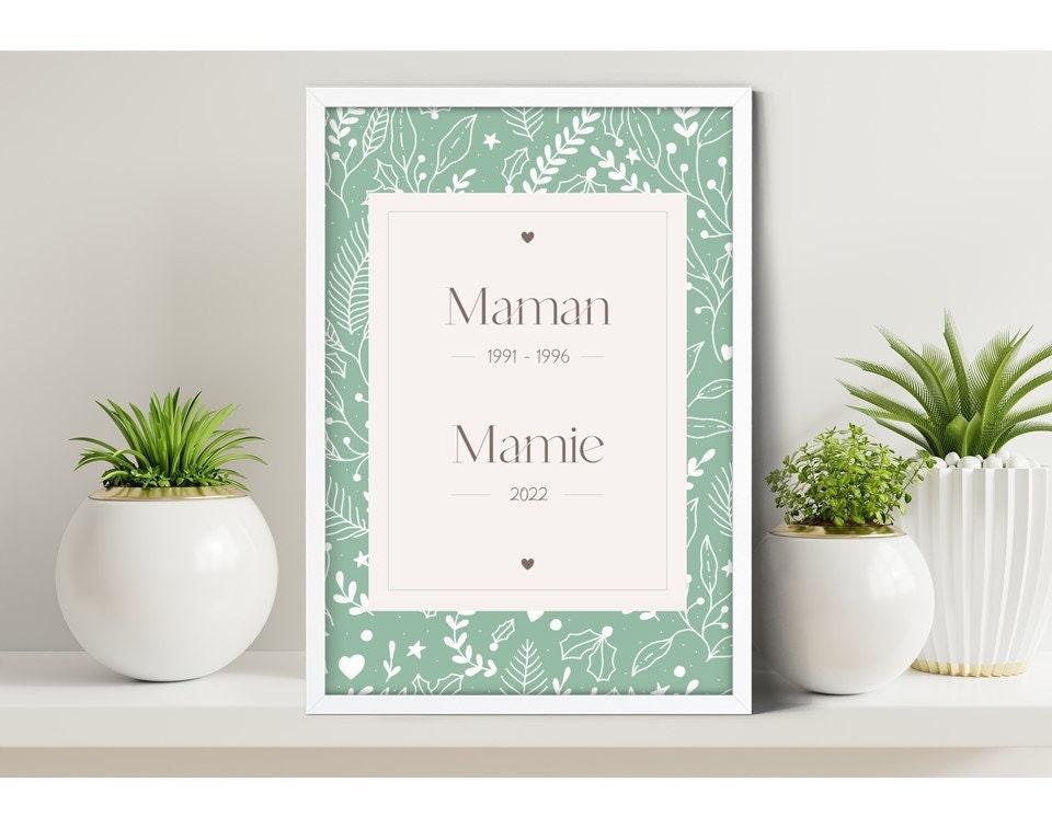 Affiches et Cartes Annonce de Grossesse Mamie Personnalisée, Cadeau Original Pour La Fête Des Grands