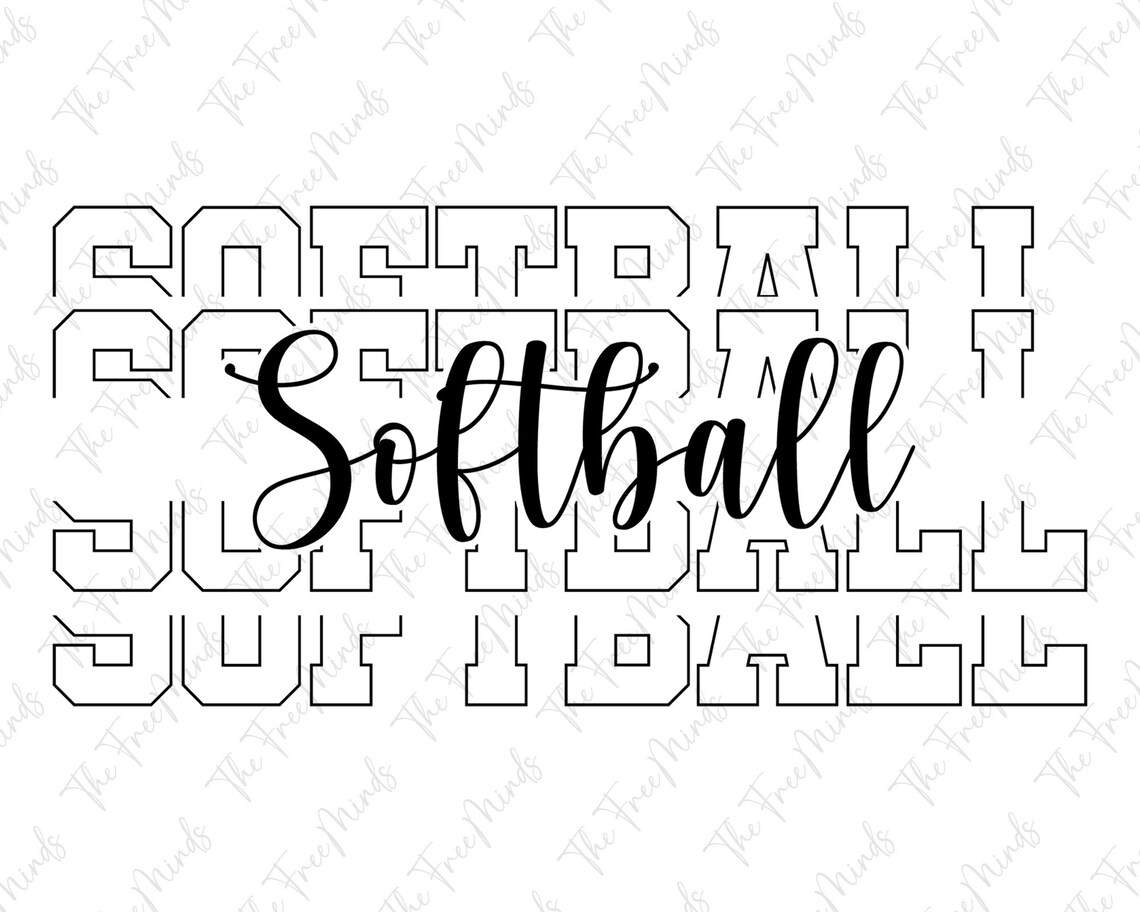 Softball Svg Stacked Svg Digital Download Softball Shirt Etsy