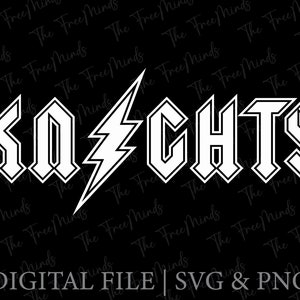 Acdc Font Knights Png Files Digital Downloads - Rocker Font Knights Svg Digital Designs - Digital Printables Cricut Cut Files