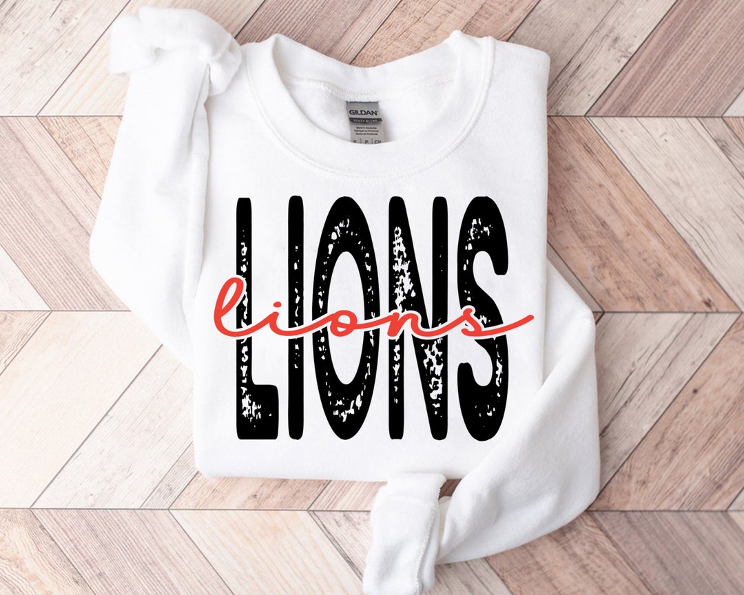 Lions Distressed Png, Digital Download, Team Spirit Png, Lions Mascot ...