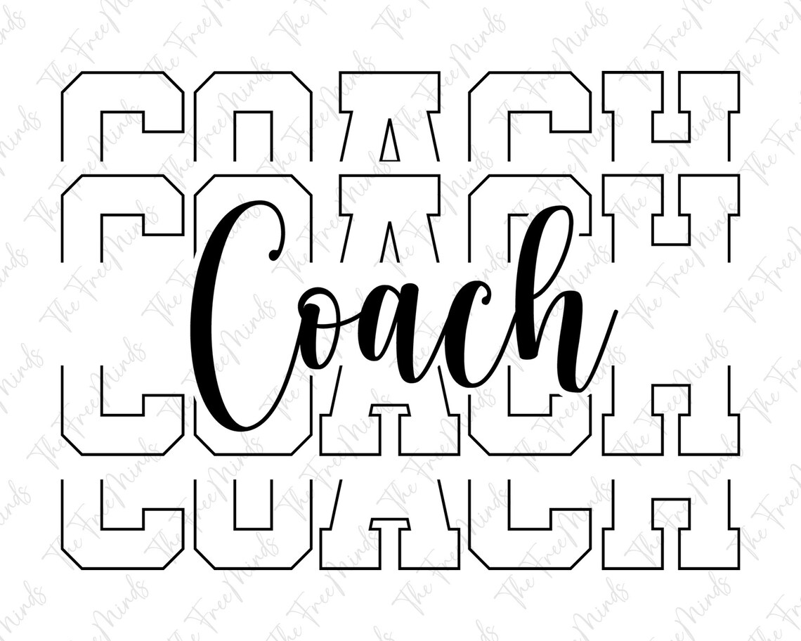 Coach Svg Stacked Svg Digital Download Baseball Coach Svg Etsy
