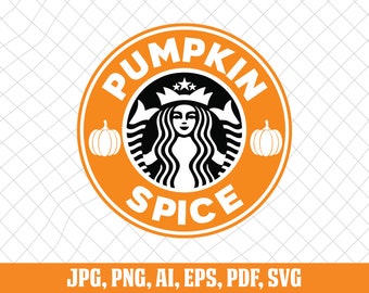 Pumpkin Spice Logo Svg, Starbucks Svg, Pumpkin, Fall Svg, Png, Cut File, Thanksgiving, Afdrukbaar, Cricut, Digitale Download Svg, Basic Svg