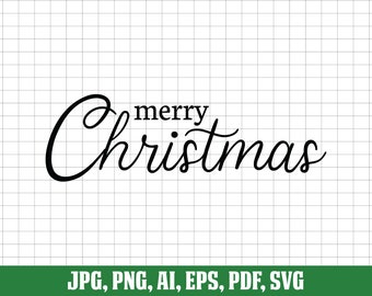 Merry Christmas Svg, Jesus Svg, Christian Svg, Christmas Svg, Religious Svg, Cross Svg, Silhouette File, Svg Cut File, Digital Download