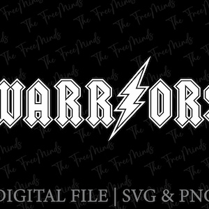 Instant Download Acdc Font Warriors Svg Files - Rocker Font Warrior Svg Digital Download - Sport Svg Cut Files for Cricut Digital Prints