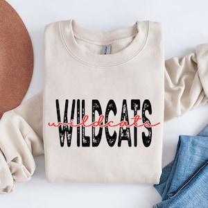 Digital Print Shirt Svg Wildcats Svg Cricut Svg Files - Silhouette Files Distressed Png Files - High Resolution Digital Download Wildcat Svg
