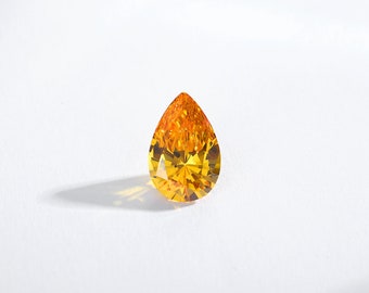 Golden Yellow Pear Cut Loose Cubic Zirconia (1pc 10x15mm)
