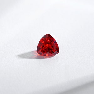 Reddish Orange Trilliant Shape Loose Cubic Zirconia, Synthetic Gem, Jewelry Supply, Gift idea, Gift for her/gift for him (2pcs 10x10mm)