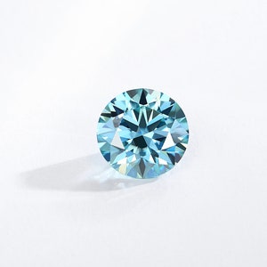 Ronde briljant geslepen blauwe Moissanite, 1 karaat/5 karaat VVS1 3EX, blauwe Moissanite voor sieraden maken, cadeau-ideeën, cadeau voor haar