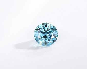 Round Brilliant Cut Blue Moissanite, 1 Carat/5 Carat VVS1 3EX , Blue Moissanite for Jewelry Making, Gift ideas, Gift for her