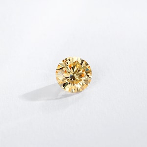 Round Brilliant Cut Yellow Moissanite, 1 Carat VVS1 3EX, Yellow Moissanite for Jewelry Making, Gift Ideas, Gift for Her