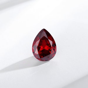 Ruby Pear Shape Loose Cubic Zirconia, Synthetic Loose Gem, Jewelry Supply, Gift Ideas, Gift for her/gift for him (1pc 15x20mm)