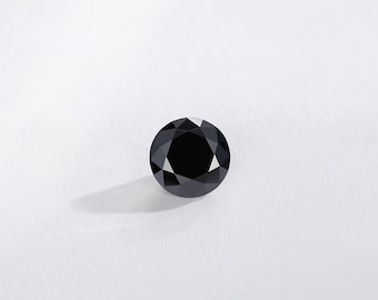 Round Brilliant Cut Black Moissanite Stone, 1 Carat VVS1 3EX , Black Moissanite for Jewelry Making, Gift Ideas, Gift for Her,