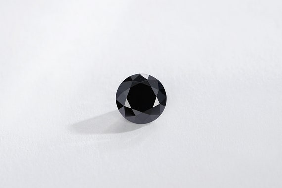 Round Brilliant Cut Black Moissanite 1 Carat VVS1 3EX