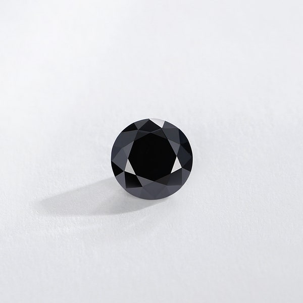 Round Brilliant Cut Black Moissanite Stone, 1 Carat VVS1 3EX , Black Moissanite for Jewelry Making, Gift Ideas, Gift for Her,