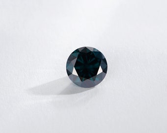 2 Carat Round Blackish Green Loose Moissanite VVS1 3EX Brilliant Cut ,  Moissanite for Jewelry Making, Gift for her/gift for him