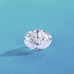 White Oval Cut Loose Moissanite, 1 Carat D Color FL 3EX Colorless Moissanite for Engagement Ring, Antique Wedding Ring, Gift for her