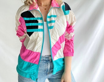 Vintage 90er Jahre Jacke | Größe M/L | Nylon | Sport Jacke