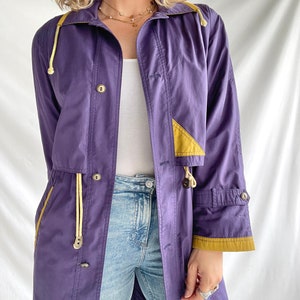 Vintage 80's Parka Size M Polyester Purple with Yellow details image 4