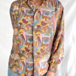 Vintage 80s Blouse Size XL Viscose image 6