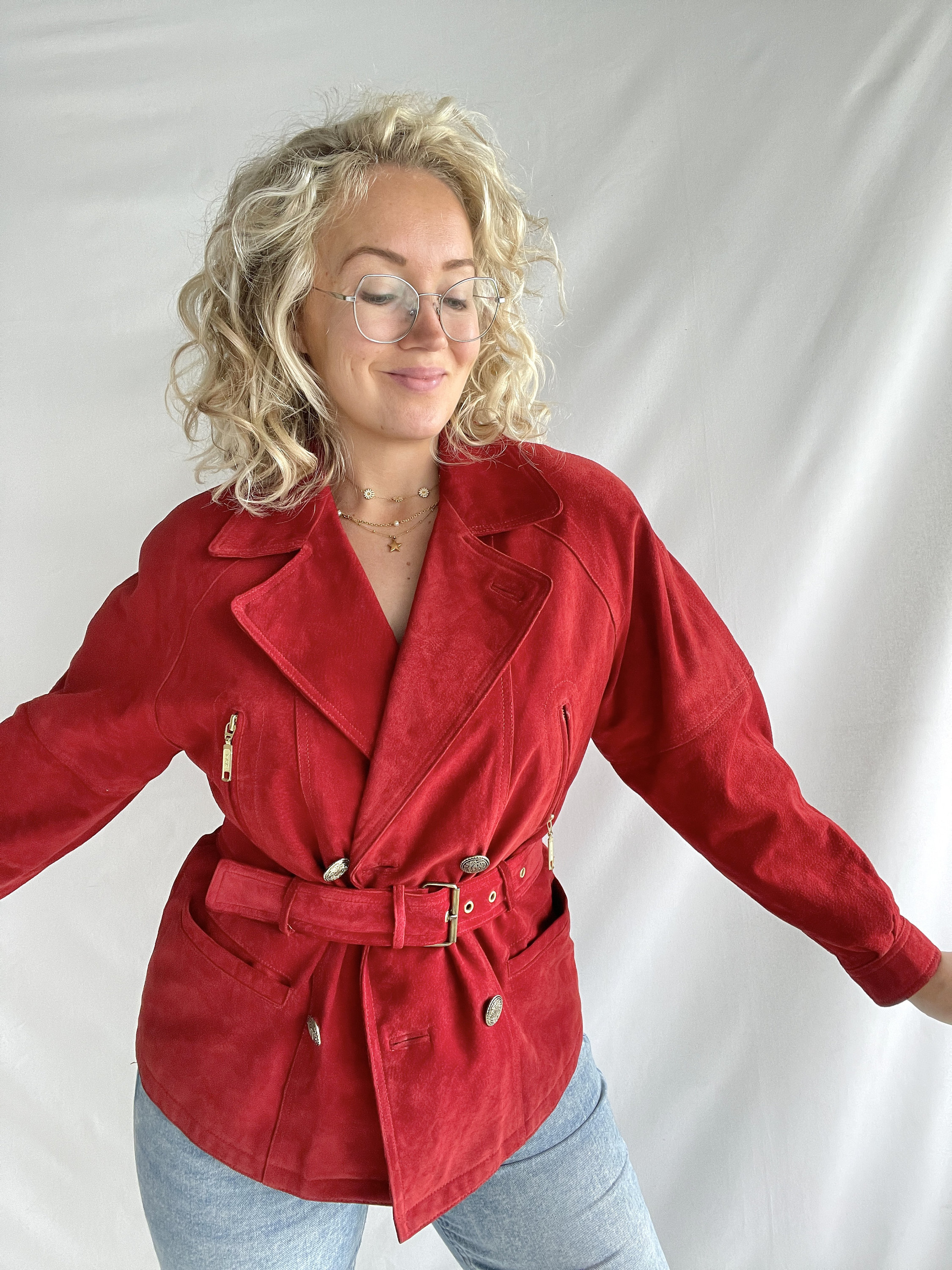 Red suede jacket Outlet