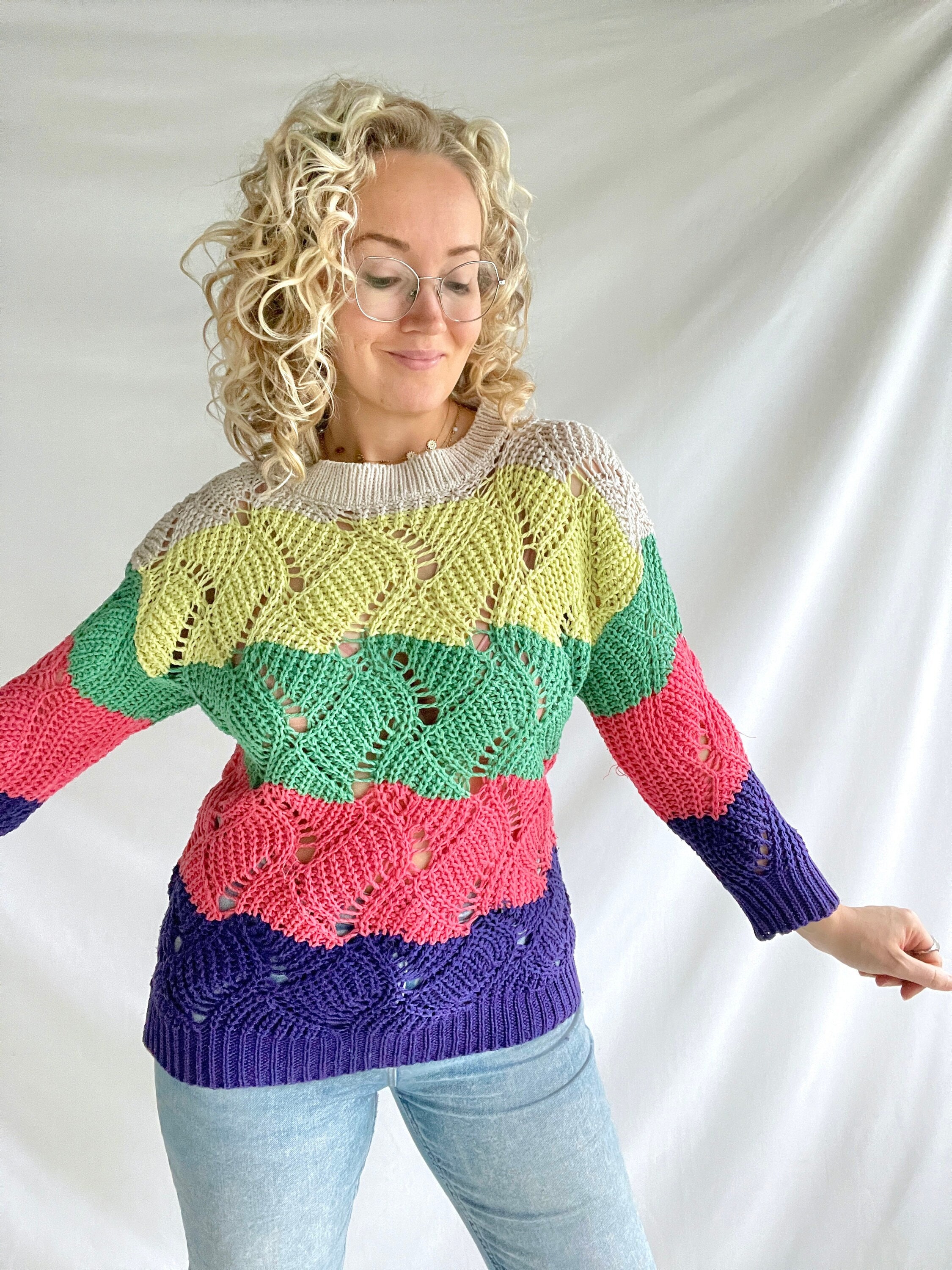 Vintage 90s Knit Size M Cotton Crochet - Etsy