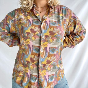 Vintage 80s Blouse Size XL Viscose image 4