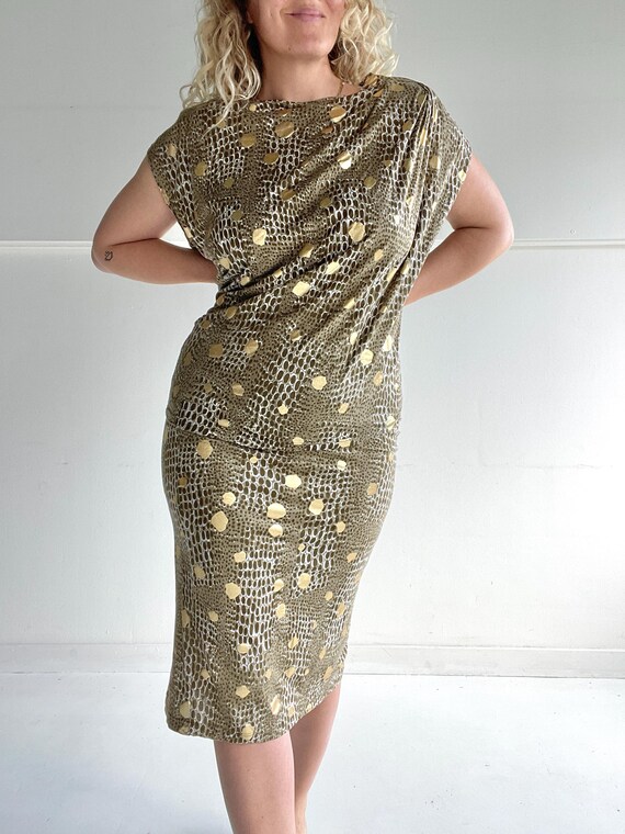 Vintage 90s Two Piece | Size M/L | Cotton/modal | Olive Green and Gold -  Etsy Israel