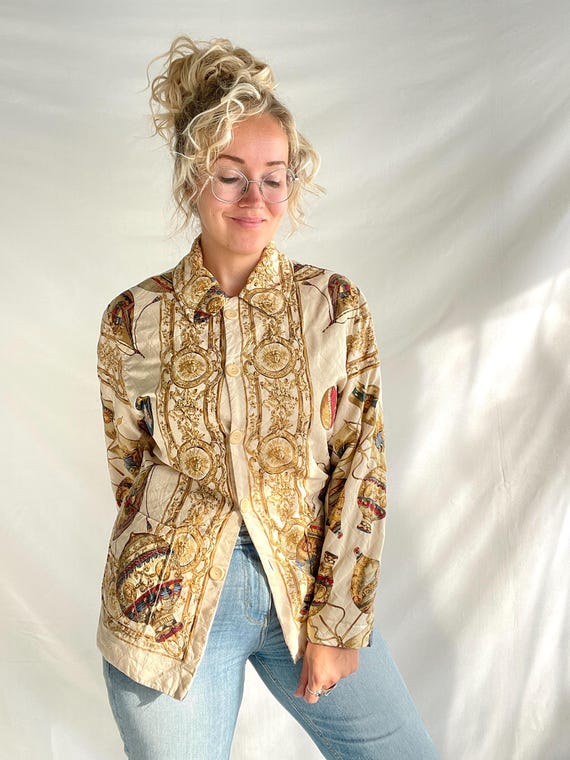 90s Pop Art Silk Sequin Jacket | M - Lucky Vintage