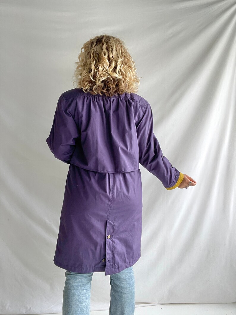 Vintage 80's Parka Size M Polyester Purple with Yellow details image 3