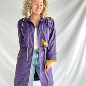 Vintage 80's Parka Size M Polyester Purple with Yellow details image 1