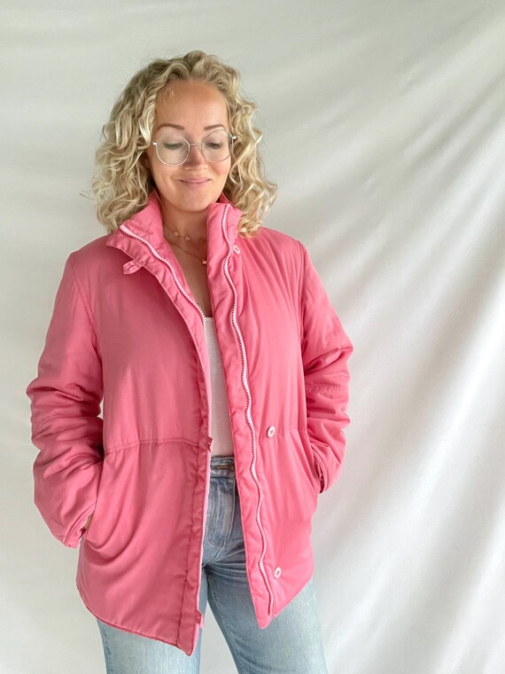 Vintage 90s Jacket Size M Cotton Polyester Soft Pink Etsy Ireland