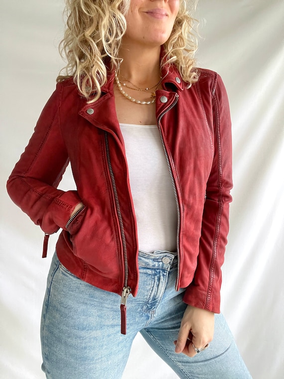Vintage 90s Jacket | Size S | Leather | by MUSTANG | Dusty