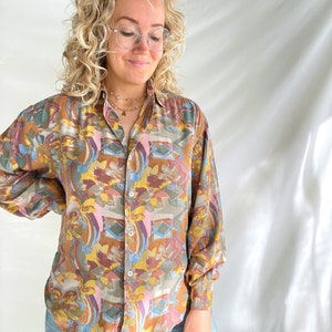 Vintage 80s Blouse Size XL Viscose image 3