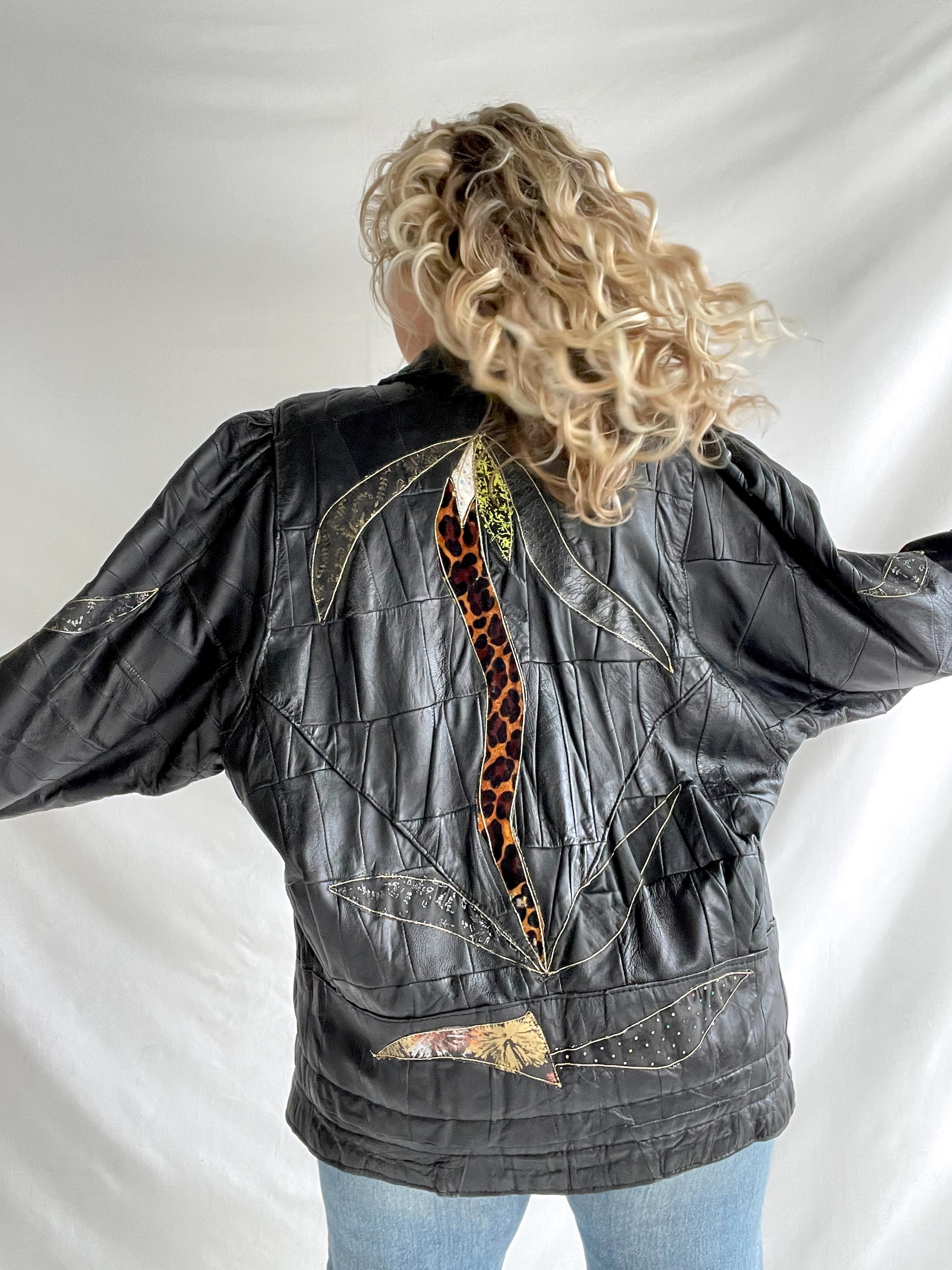 Vintage 80s Jacket | Size M | Leather | Black | Statement Vintage 80s Jacket | Size M | Leather | Black | Statement