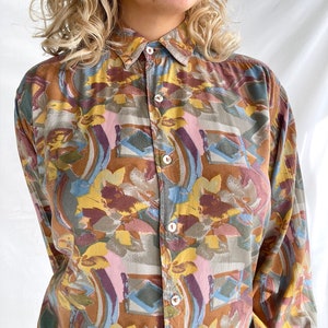 Vintage 80s Blouse Size XL Viscose image 2