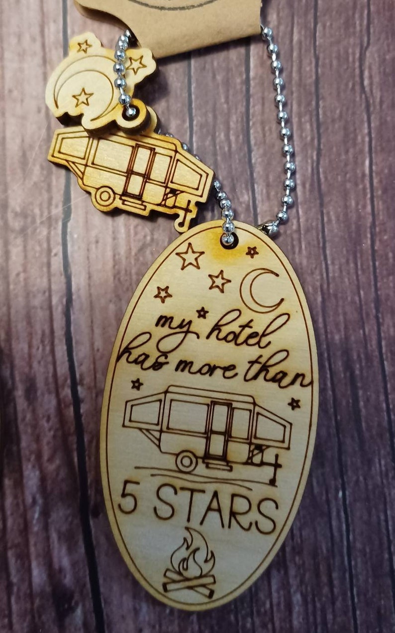 Happy Camper Key Chain, Camper, Tent, or Pop-up Options With 2 Charms ...