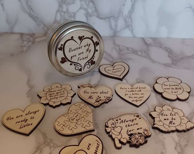 Friendship Jar, Reasons why you are My Friend, Tokens of Friendship, Gift for a Friend, BFF gift