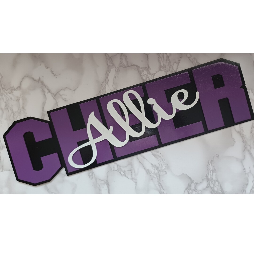 Personalized CHEER Sign, 3layer With Name, Custom Colors Available