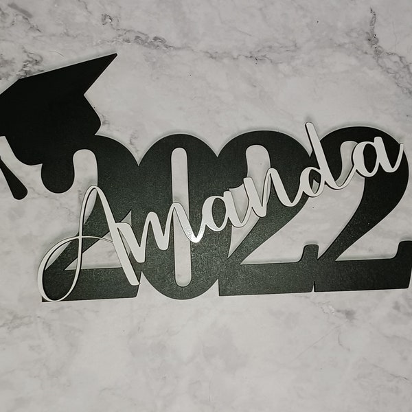 Graduation Cap Photo Prop 2022, 2023, or 2024, personalized, 3 sizes, with or without name, laser cut, custom