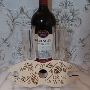 Wine Caddy,Personalized Wine Caddy,Wine Butler,Wine Glass Holder,Wood Wine Glass Holder,Valentine&#39;s Day,Housewarming Gift,Anniversary Gift
