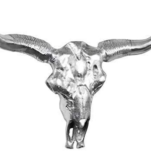 Bull Head Bull Skull Bull Bull Skull Antlers Horns Decoration Decoration - Wall Decoration Silver Aluminum Metal - Wall Decoration