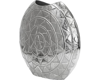 Vaso vaso fiori per fiori artificiali, vaso tazza Dekovase vaso alluminio argento, decorazione moderna in metallo, soggiorno e cucina 43 o 51 cm