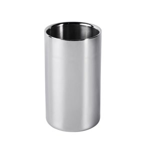 Champagne cooler double-walled, wine cooler, bottle cooler, champagne cooler made of stainless steel silver - cooler for water, wine and champagne - 20 cm