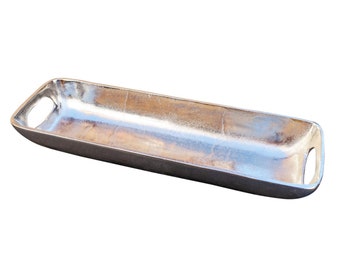 Bol plat de service bol décoratif aluminium argent luxe, décoration moderne en métal, salon et cuisine, décoration de table - mariage M 40 cm