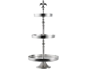 Cake stand lily 3-storey bowl decoration decoration - cake stand large made of metal aluminum - table decoration wedding Christmas decoration for living room 80 cm