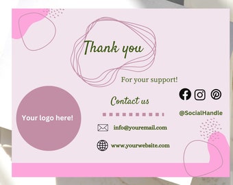 Customizable Service Cards to Show Your Gratitude| Personalized gift| Small business cards| Thank you cards