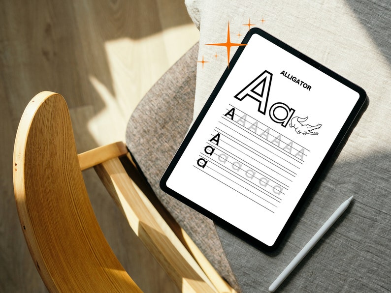 Printable Minimalist Animal ABC Tracing Worksheet Digital