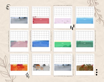 Customizable Digital Planner in All Seasons Design | Goodnotes Template | Monthly Calendar