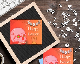 Skeleton Easter Card: Skeleton Head with Eggs, Funny Easter, Skeletons Easter, Easter Design , Easter Card bundle set